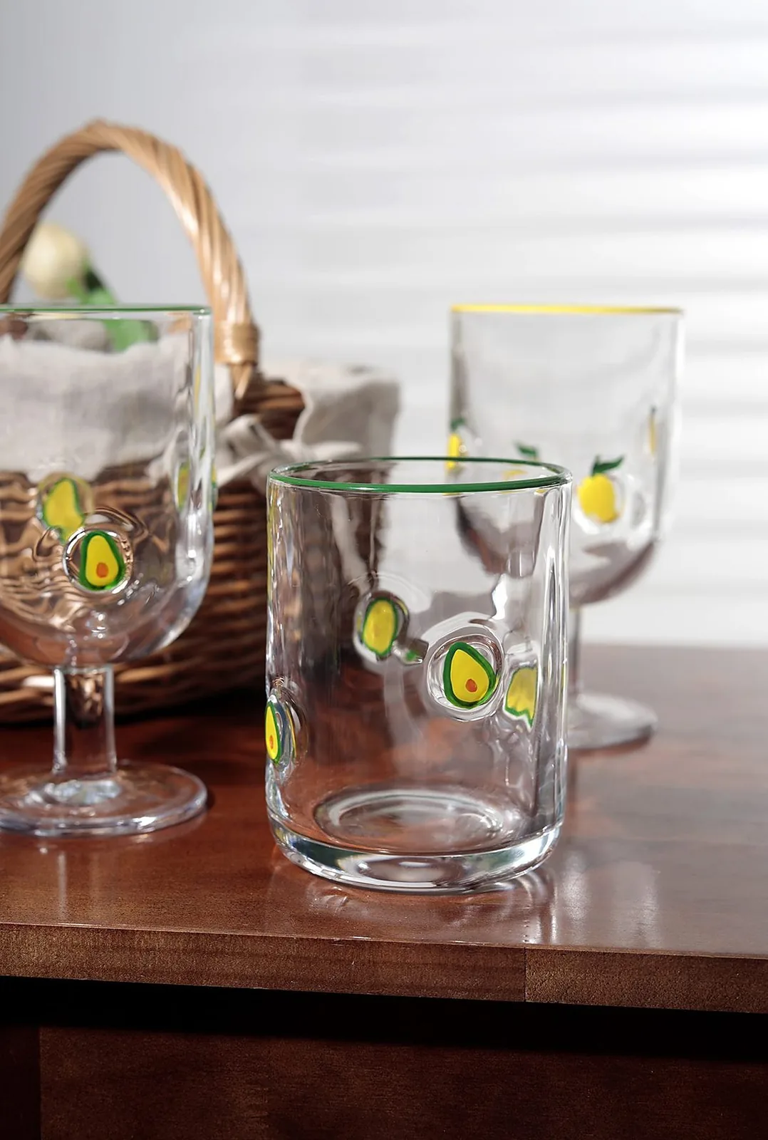 Hand-Painted Fruit Glassware — Hand-Painted Fruit Glassware