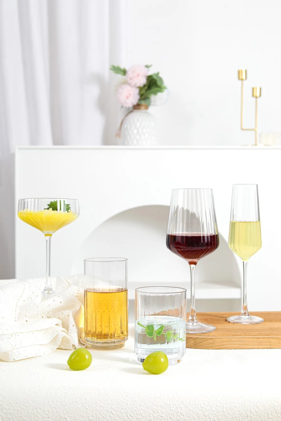 Hand-Blown Stemware Collection — Ribbed & Optic Stemware