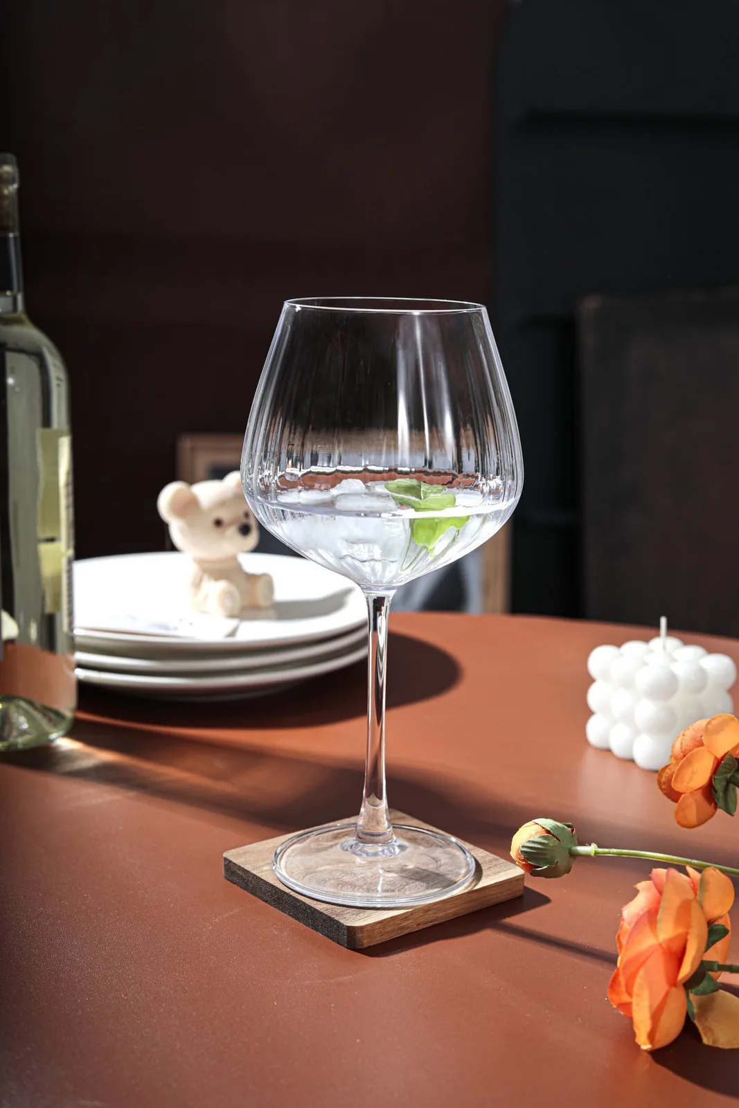 Hand-Blown Stemware Collection — Pumpkin Goblets Collection