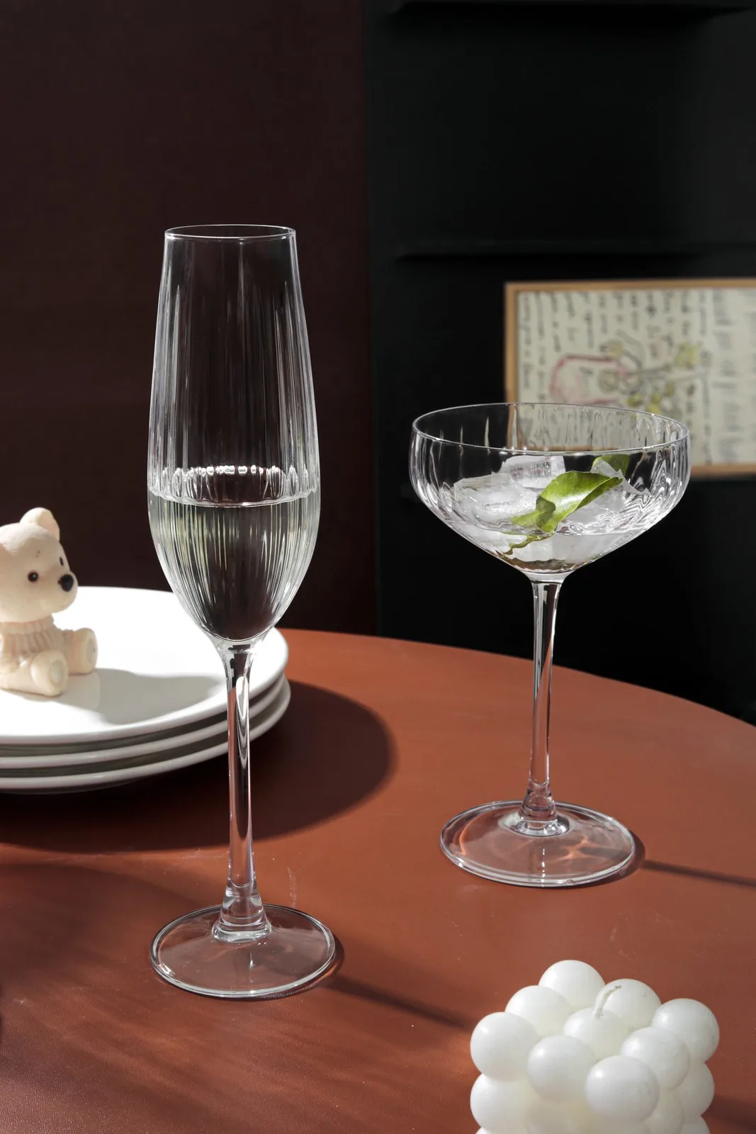 Hand-Blown Stemware Collection — Pumpkin Goblets Collection