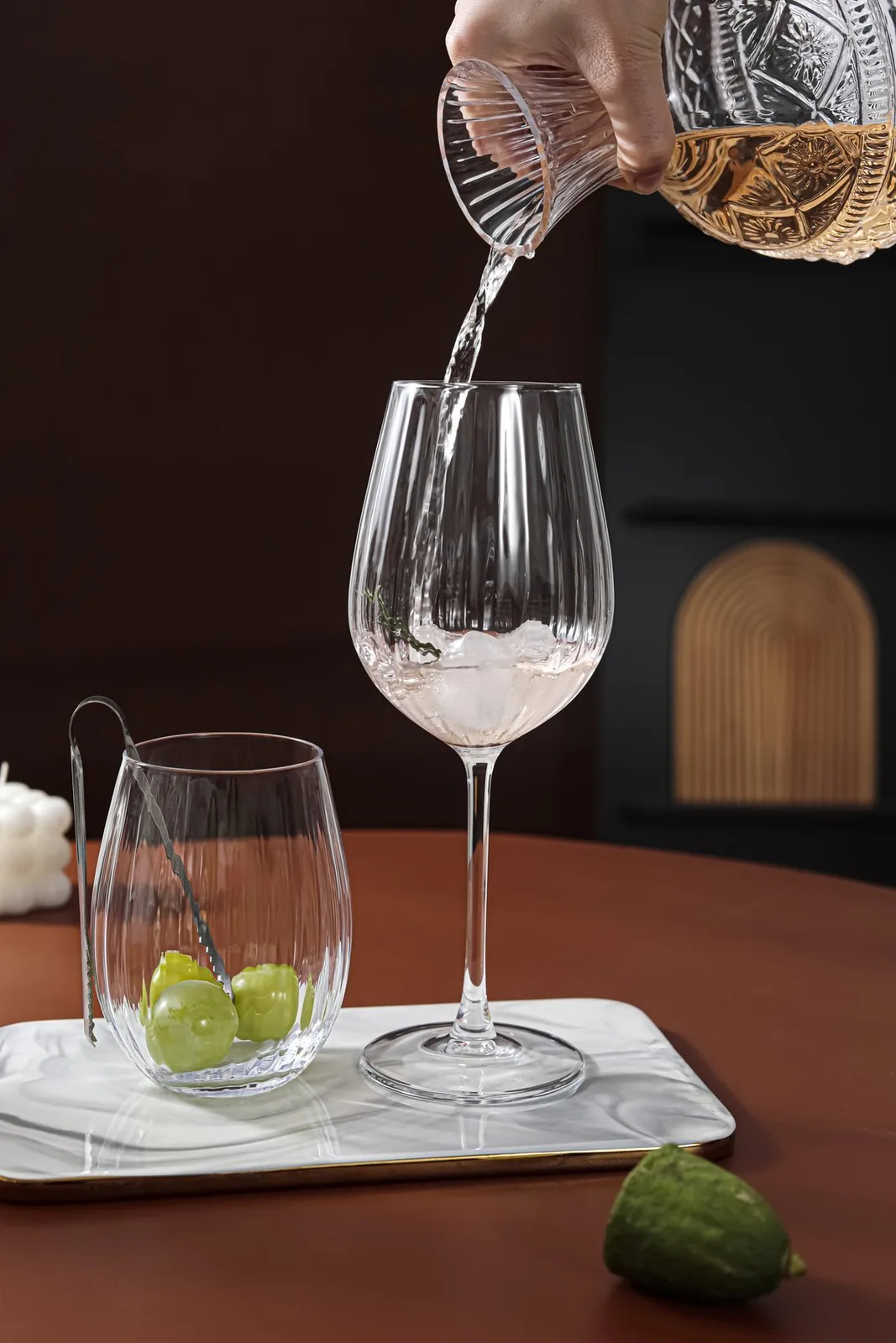 Hand-Blown Stemware Collection — Pumpkin Goblets Collection