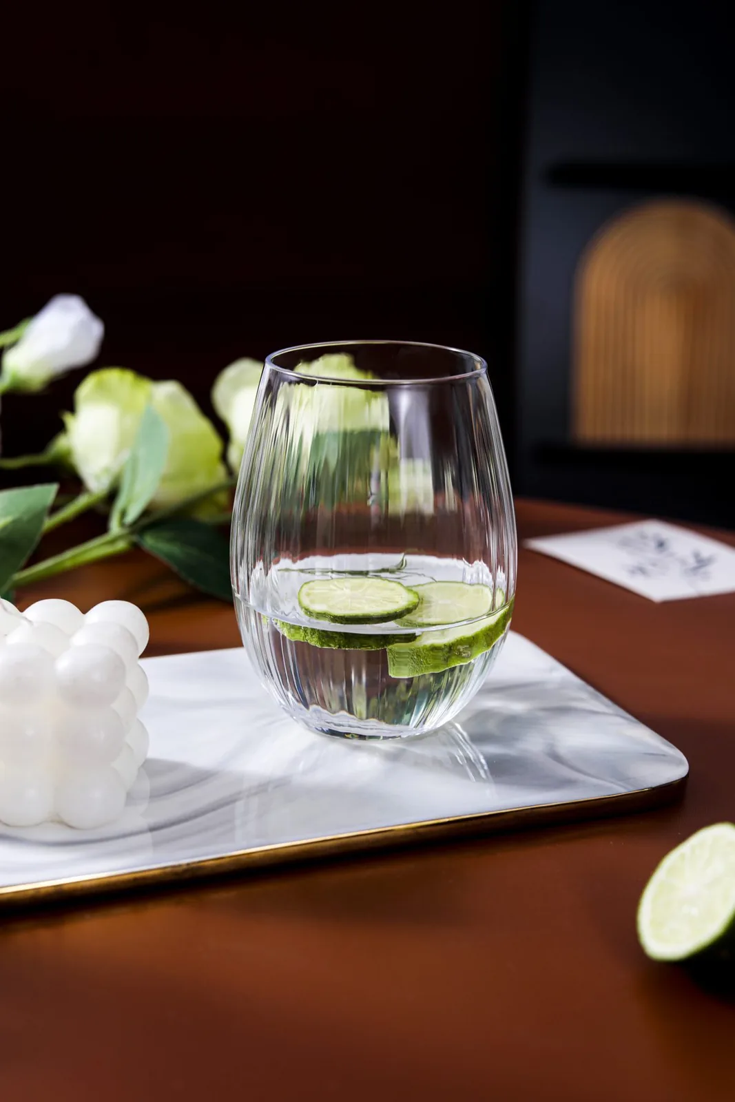 Hand-Blown Stemware Collection — Pumpkin Goblets Collection